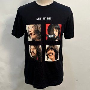 💕 3/$25 💕Beatles LET IT BE Collage T Shirt Black Size M Music